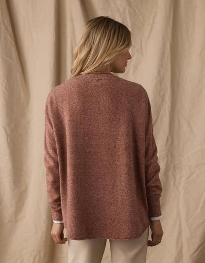 Marianna Crewneck Sweater in Mineral Red