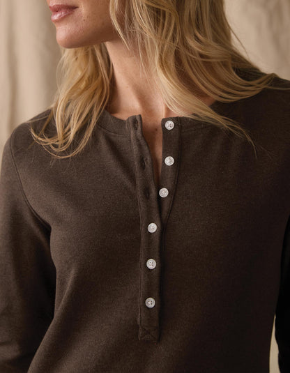 Women's Puremeso Henley in Ash Brown