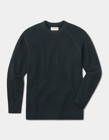 COOLMAX® Textured Crewneck Sweater in Varsity Green