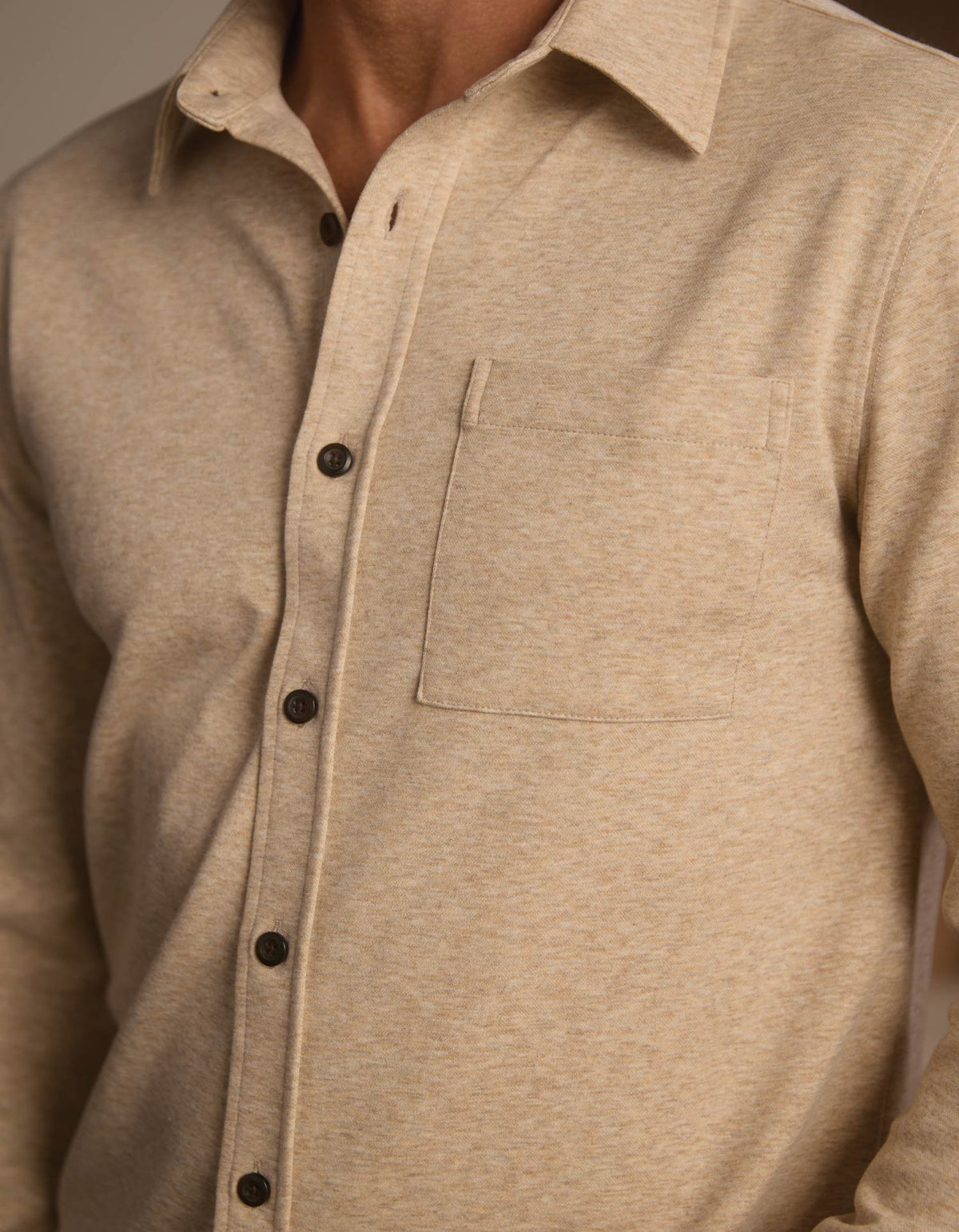 Stratus Knit Button Up in Oat