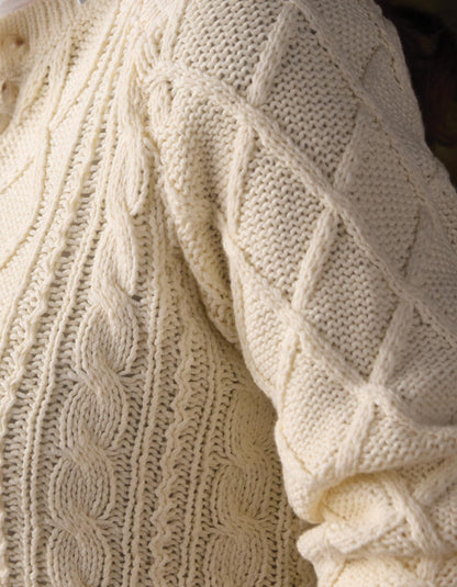 Josefine Cableknit Henley in Cream