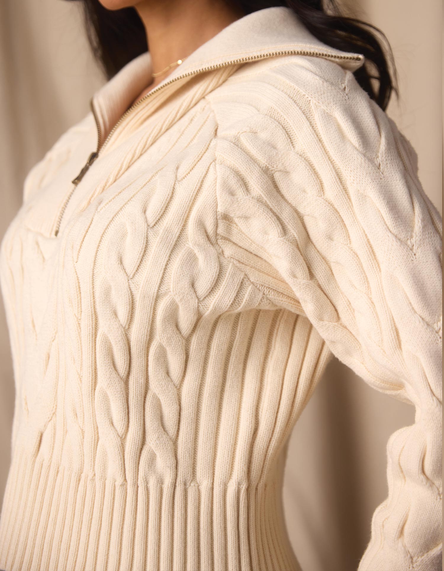 Lola Everyday Quarter Zip in Cream – The Normal Brand