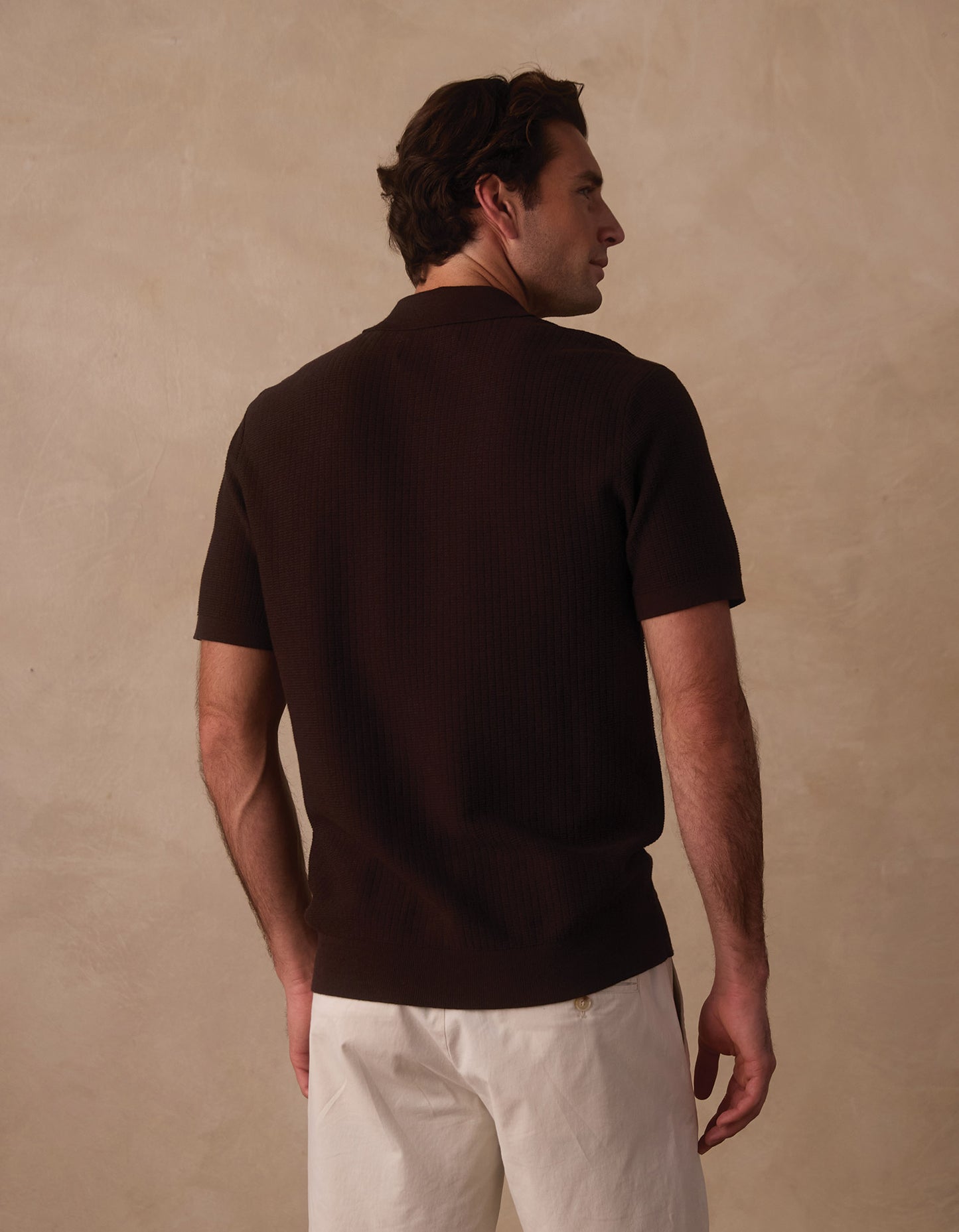 Breezeknit Button Up in Dark Brown