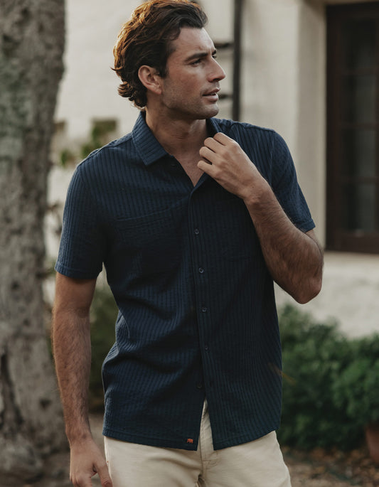 Knit Getaway Button Up in Navy