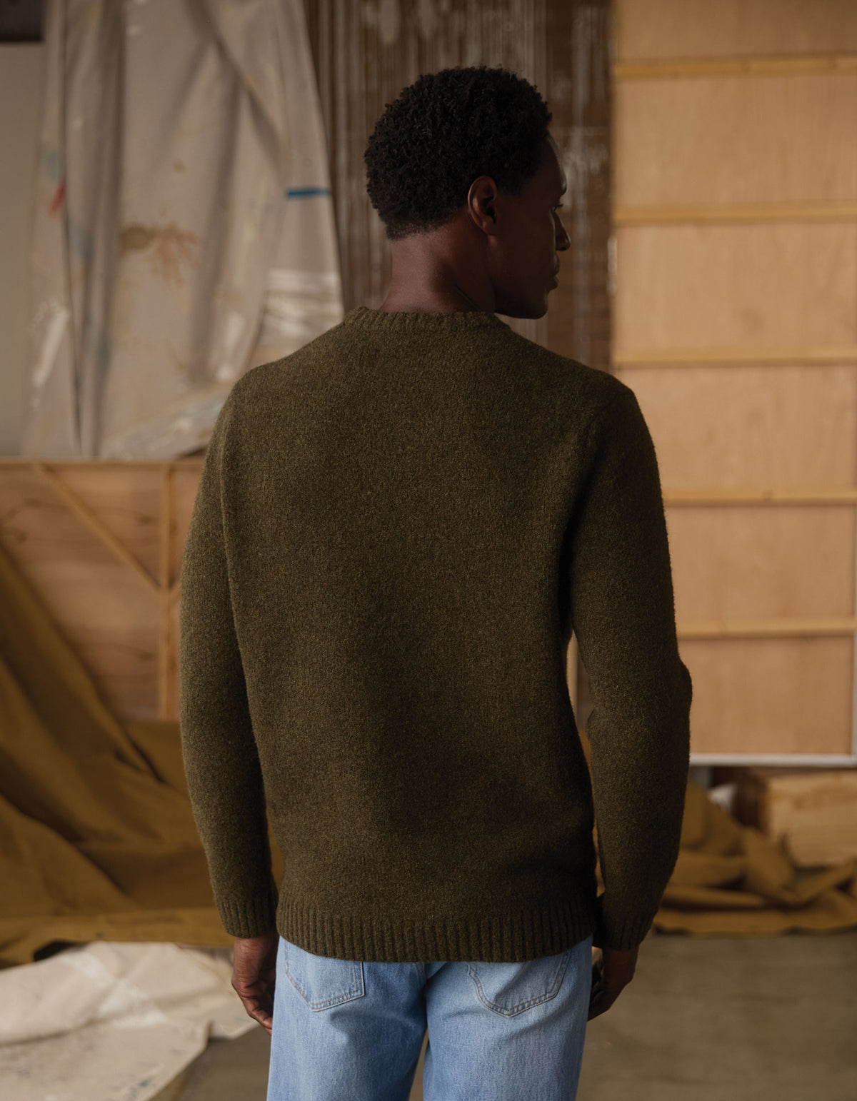 Homebound Crewneck Sweater in Olive
