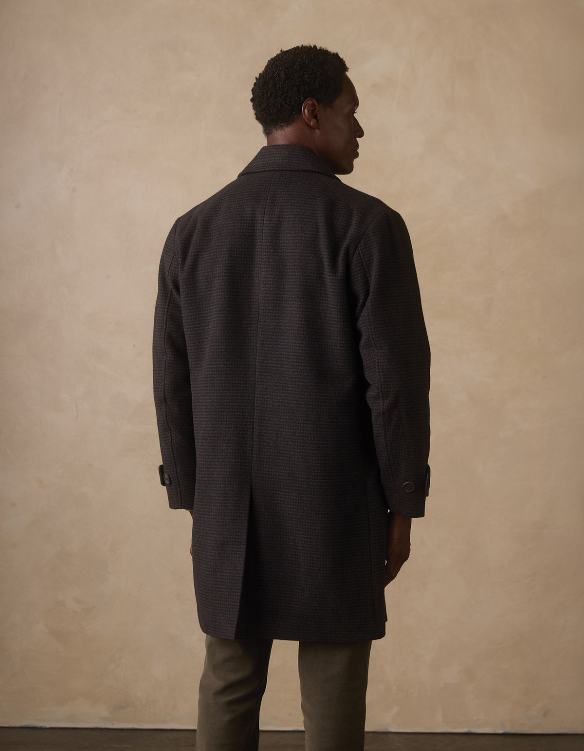 Henry Topcoat in Brown Houndstooth
