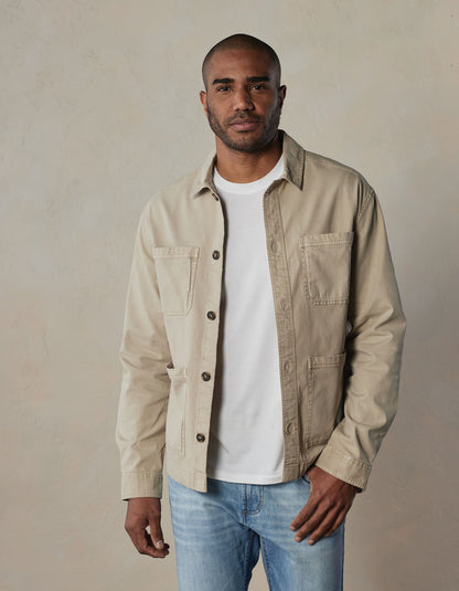 James Canvas Overshirt in Sand Dune