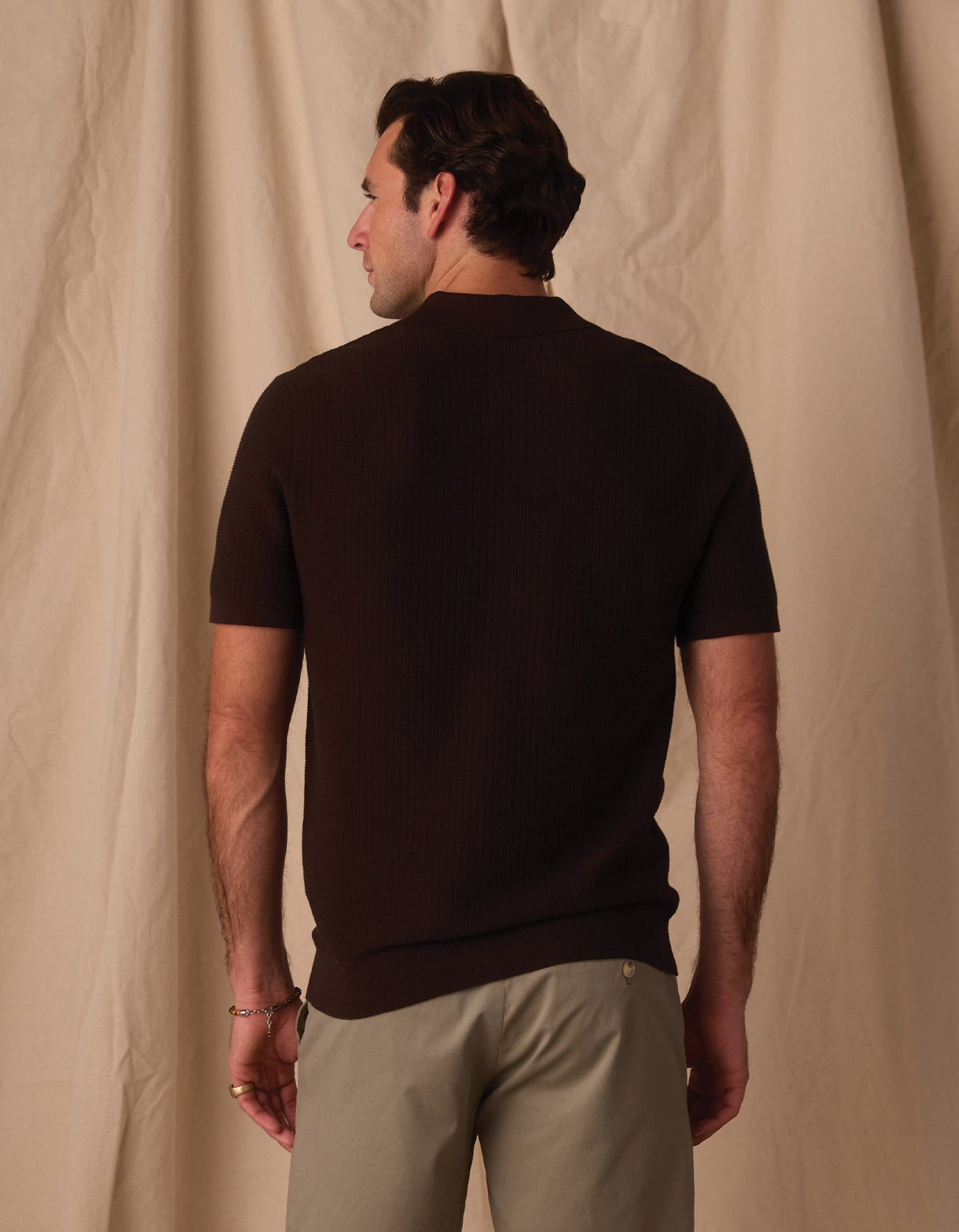 Breezeknit Polo in Dark Brown