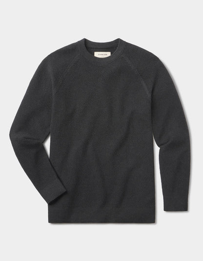 COOLMAX® Textured Crewneck Sweater in Dark Charcoal