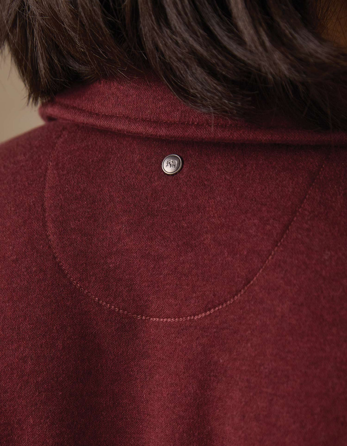 Women's Fleece Puremeso Polo Popover in Port Wine