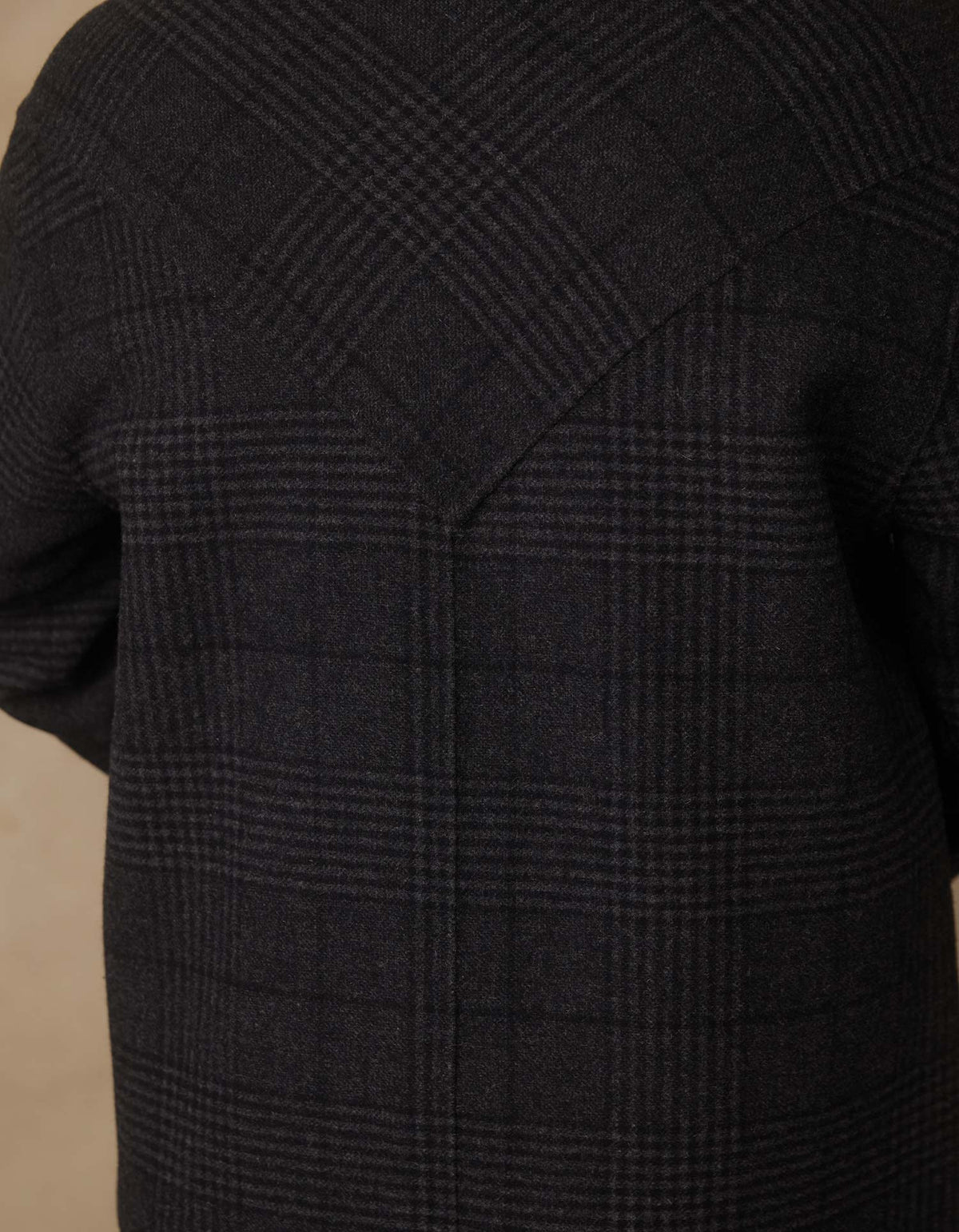 Duster Coat in Dark Grey Plaid
