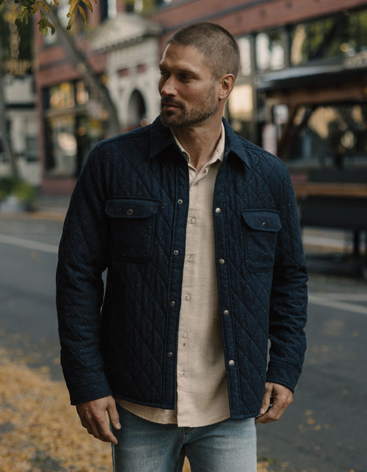 Insulated Workwear Jacket in Navy Nep