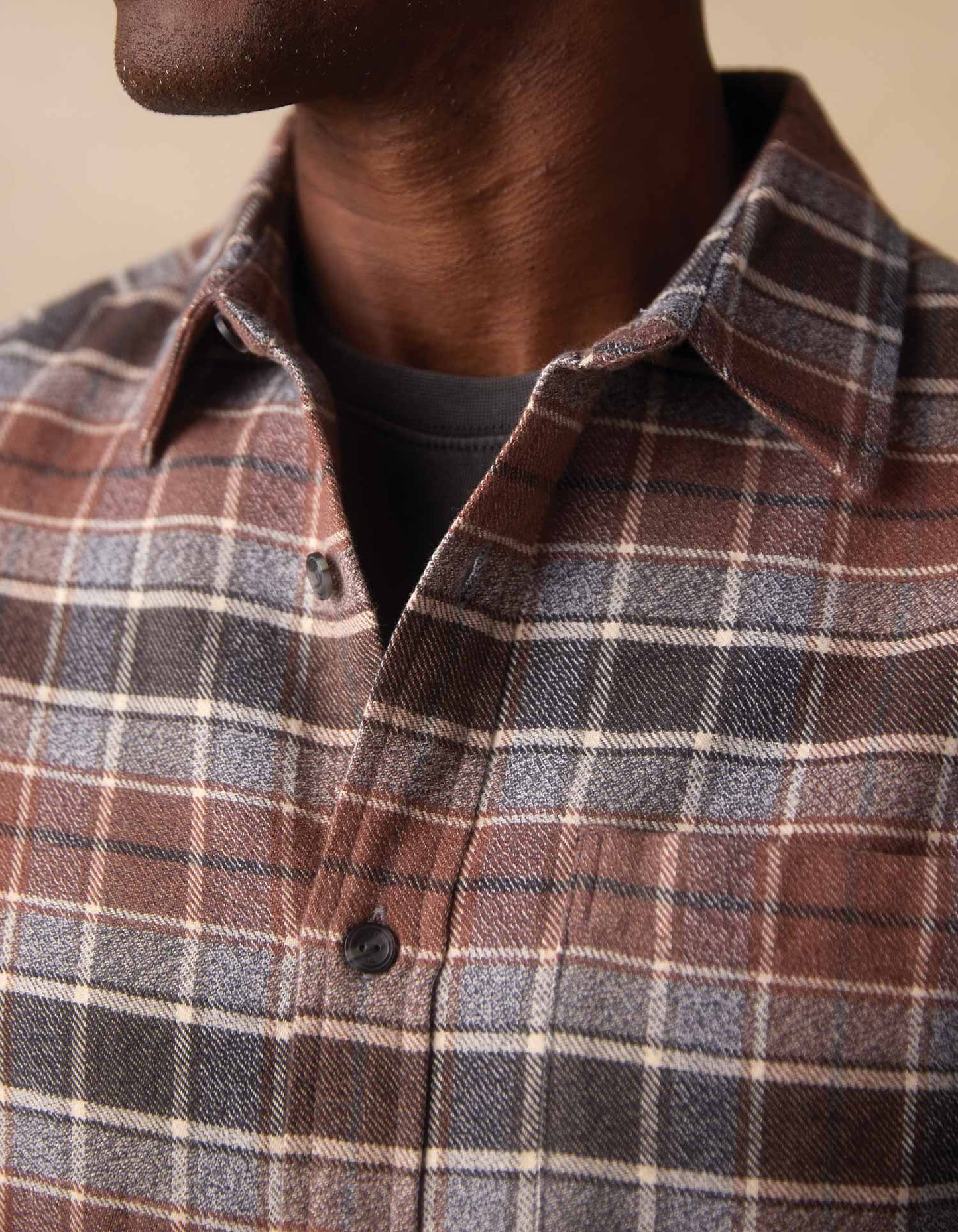 Louis Heavyweight Flannel Overshirt in Spiced Brandy