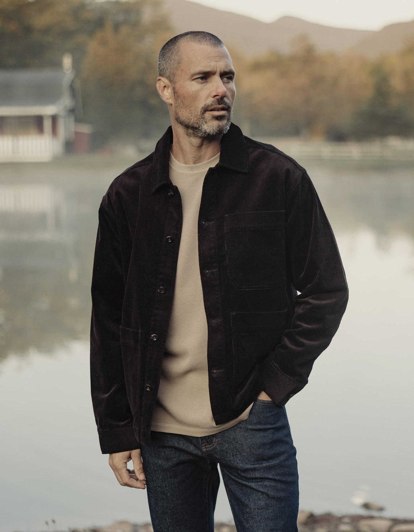 Comfort Cord Chore Coat in Dark Brown