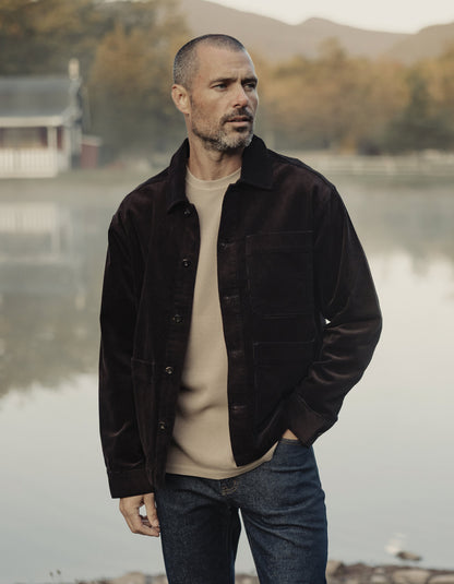 Comfort Cord Chore Coat in Dark Brown