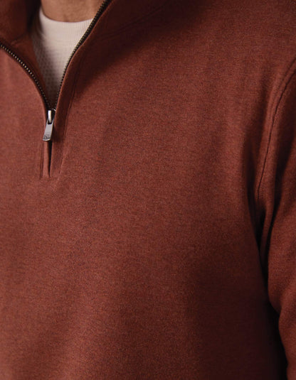 Puremeso Weekend Quarter Zip in Spiced Brandy