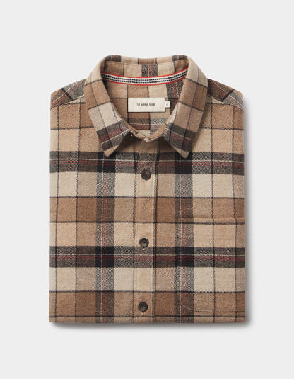 Louis Heavyweight Flannel Overshirt in Mink Plaid