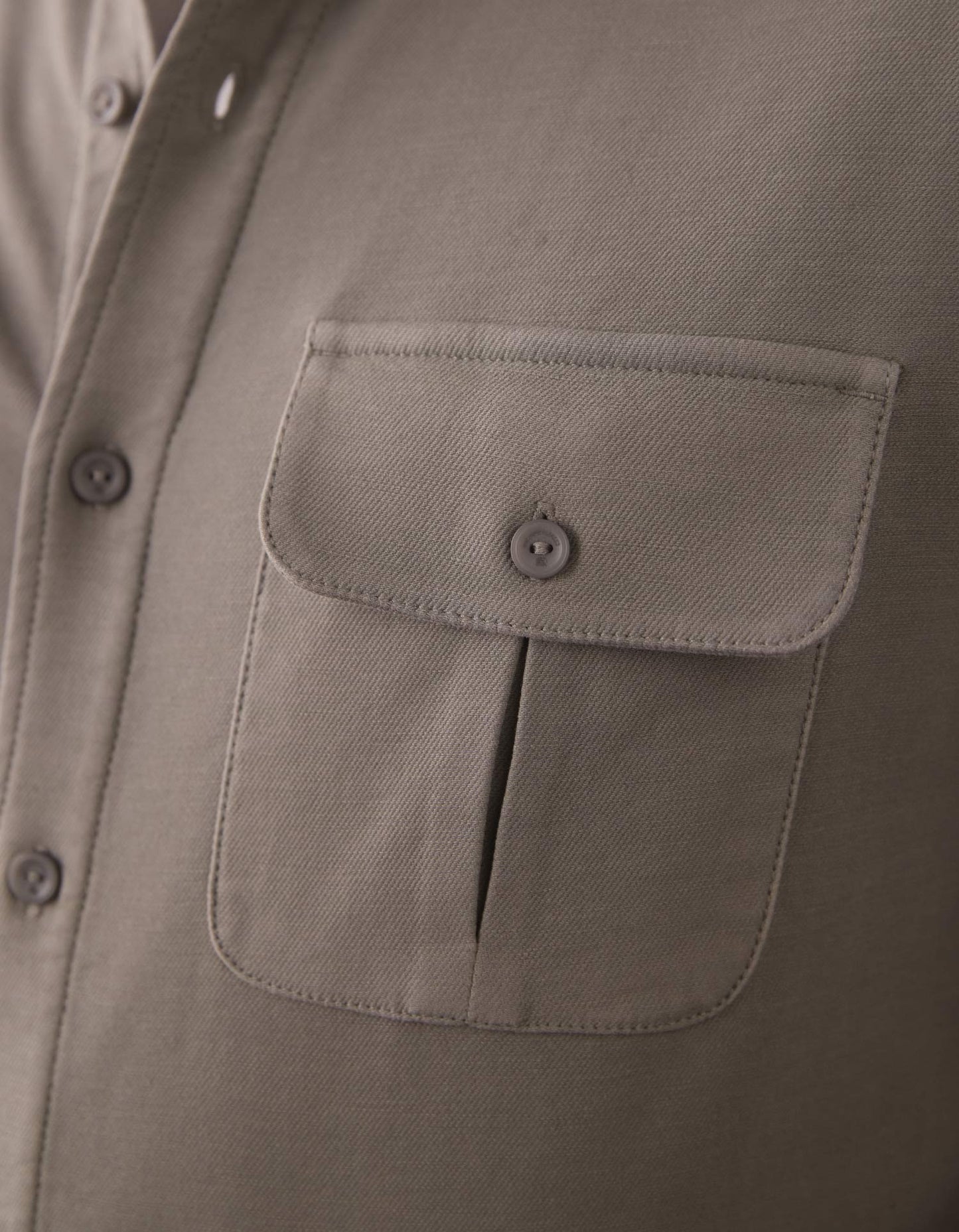 Comfort Terry Shirt Jacket in Greystone