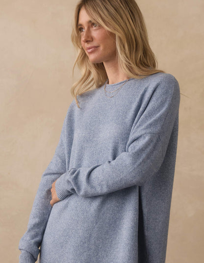 Marianna Crewneck Sweater in Vintage Blue