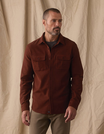 Comfort Terry Shirt Jacket in Spiced Brandy