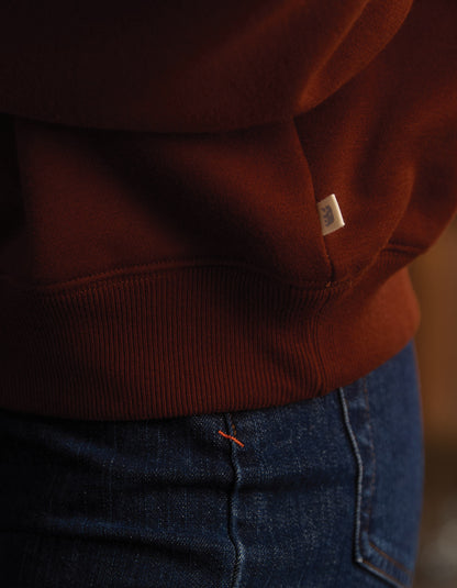 Normal Fleece Buttoned Popover in Spiced Brandy