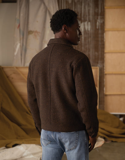 Howie Tweed Jacket in Dark Brown Multi