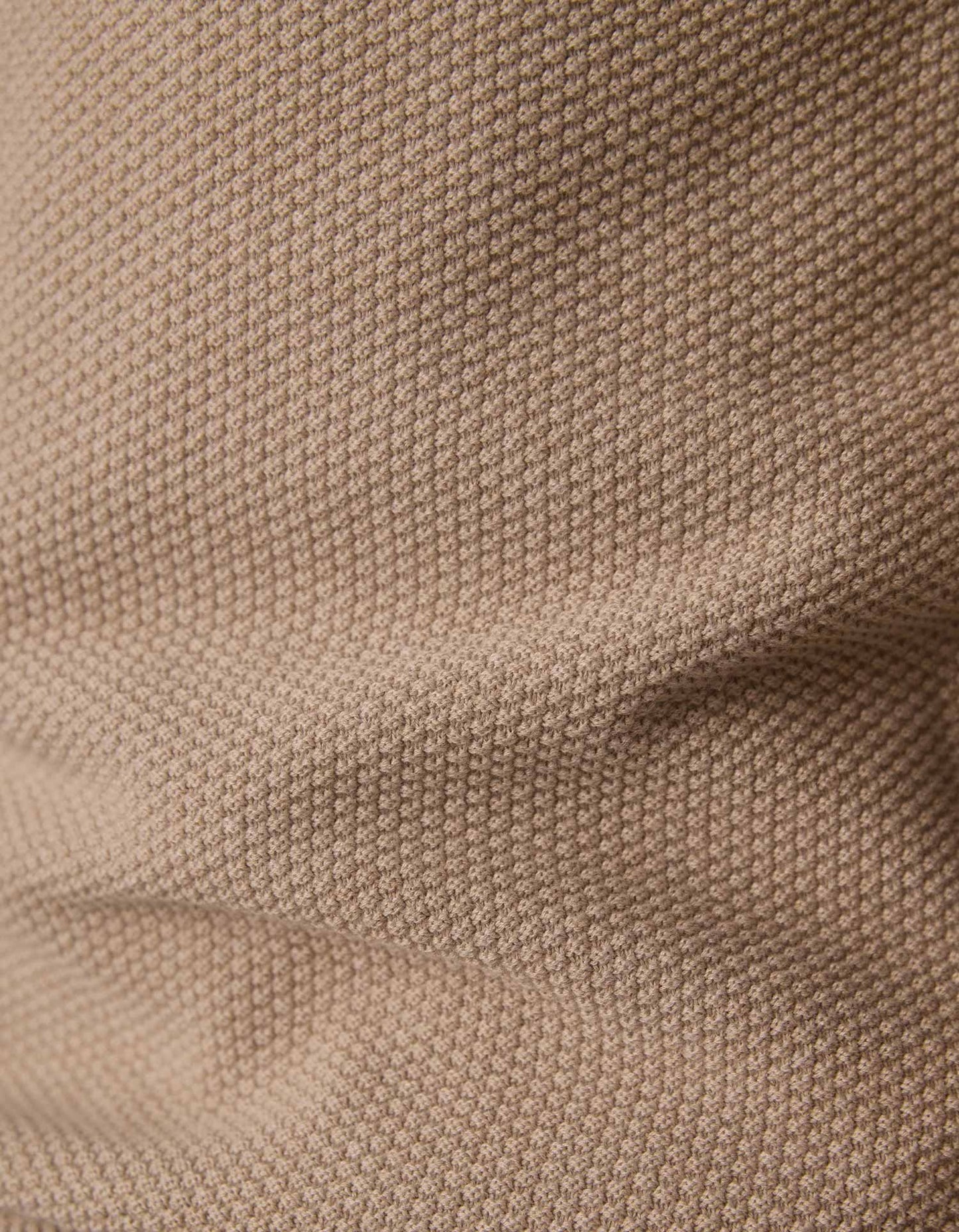 COOLMAX® Textured Crewneck Sweater in Flax