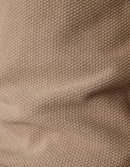 COOLMAX® Textured Crewneck Sweater in Flax
