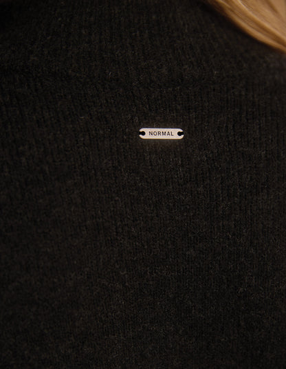 Craft Stitch Sweater Dress in Heather Black
