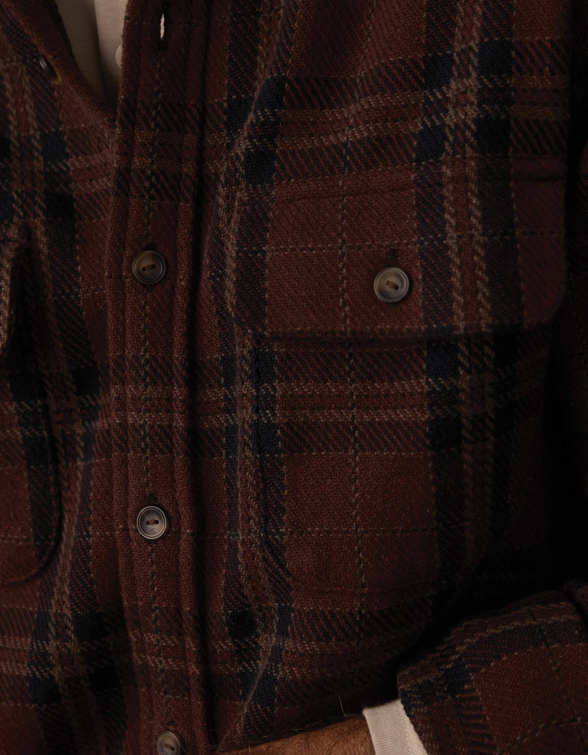 Mountain Textured Overshirt in Spiced Brandy Plaid