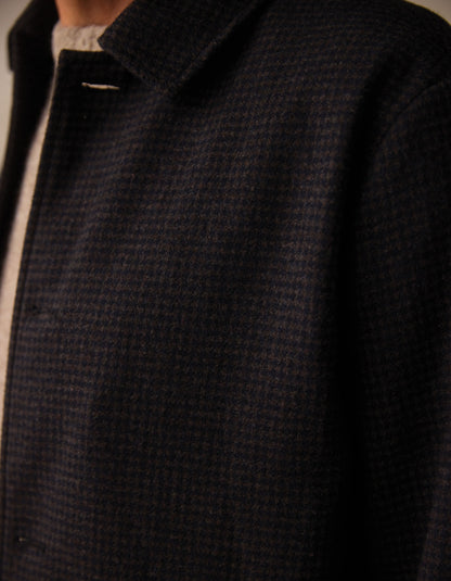 Henry Topcoat in Brown Houndstooth