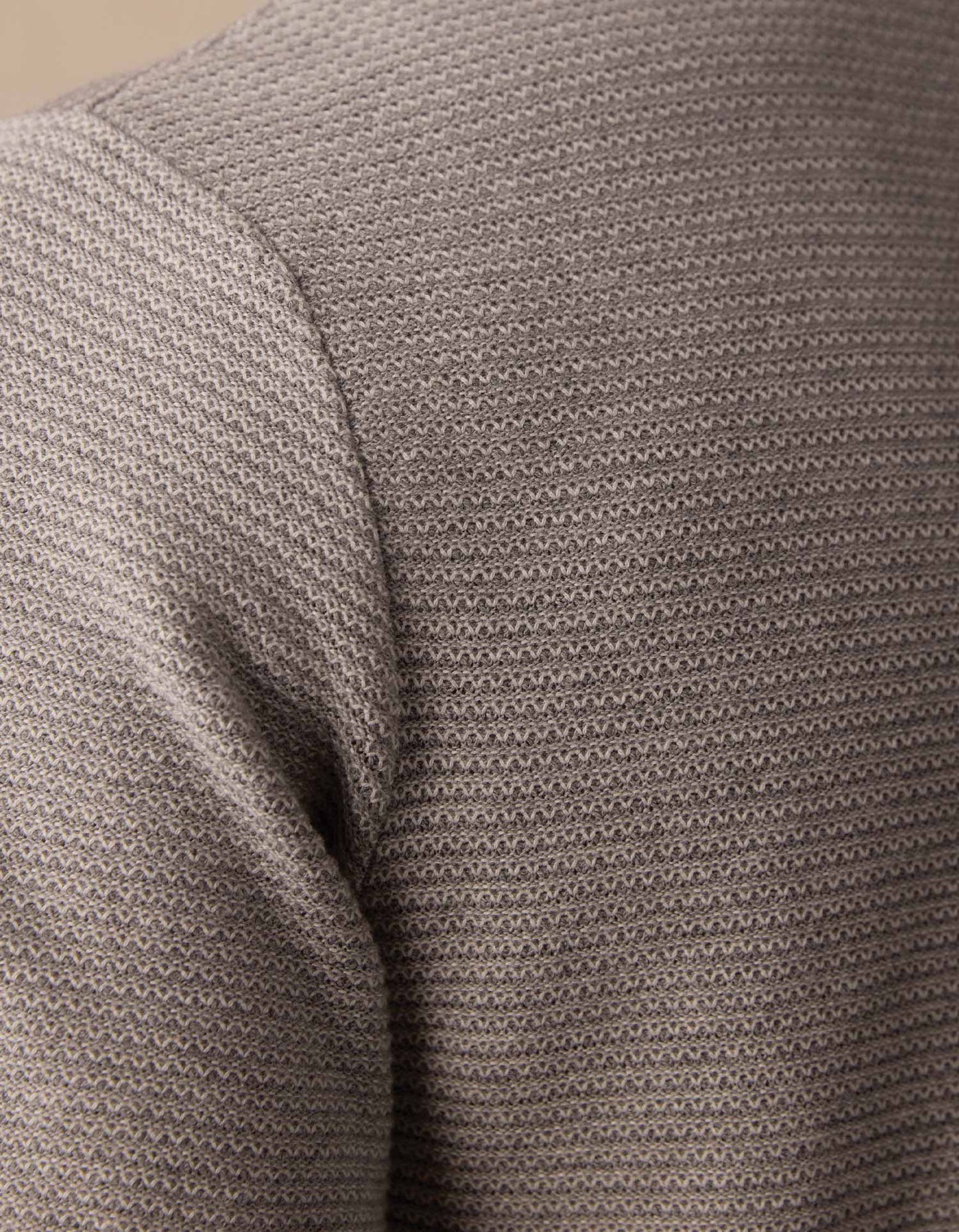 Robles Birdseye Knit Button Up in Light Grey