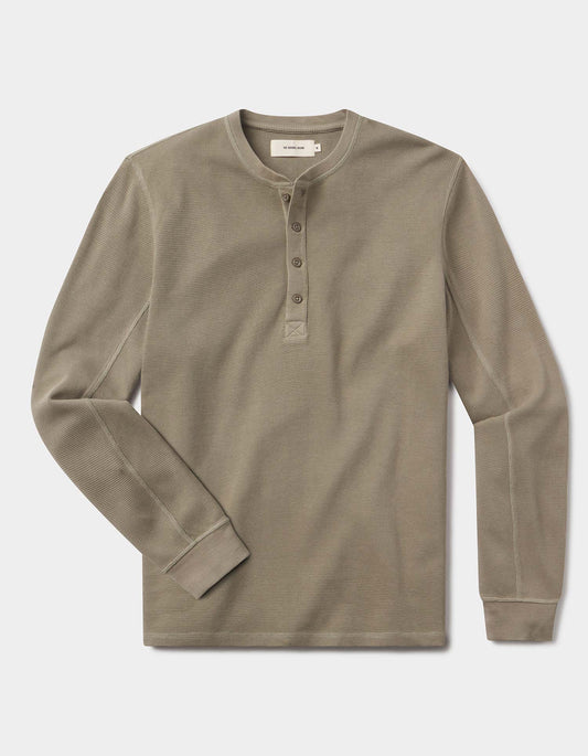 Vintage Thermal Mountain Henley in Moss