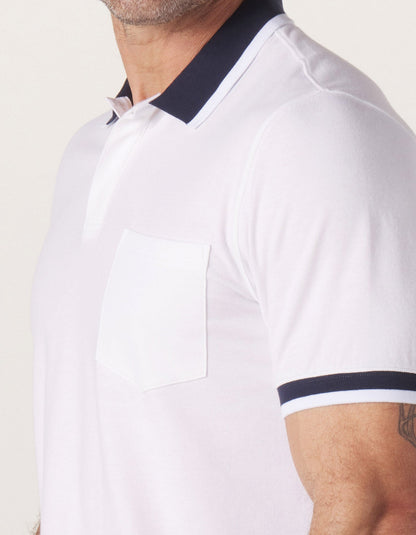 Active Puremeso Tipped Polo in Lake Blue