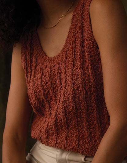 Louise Scoop Neck Tank in Cocoa