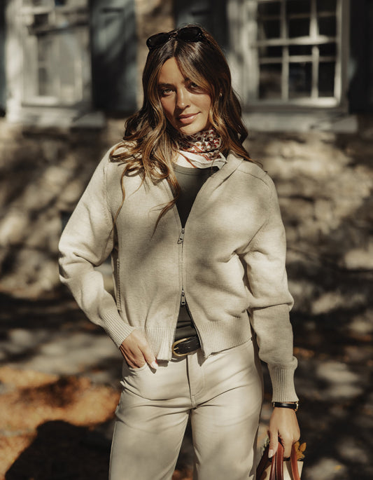 Lola Full Zip Hoodie in Oat