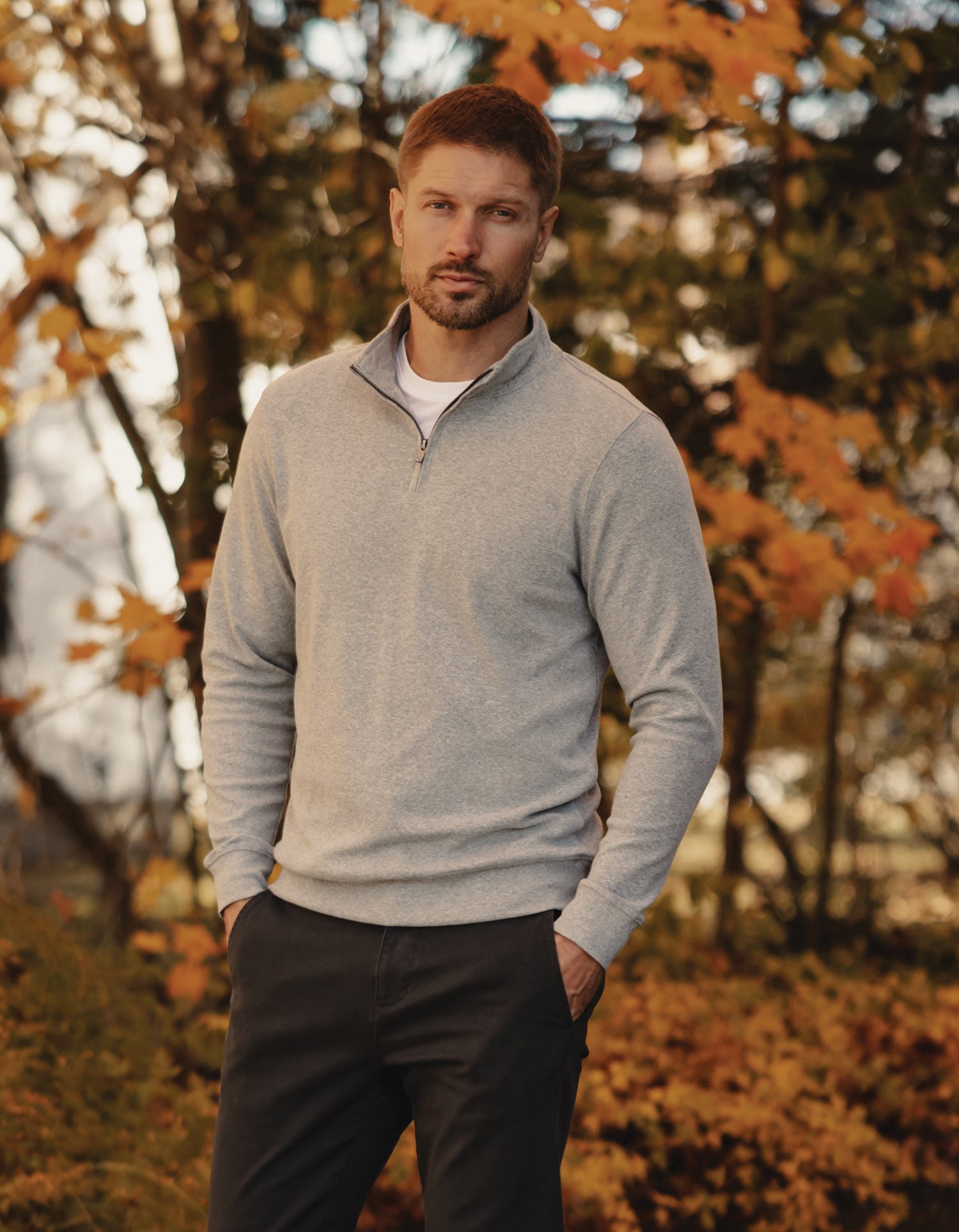 Puremeso Weekend Quarter Zip in Athletic Grey – The Normal Brand