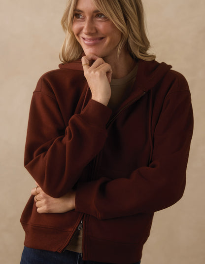 Normal Fleece Fullzip Hoodie in Spiced Brandy