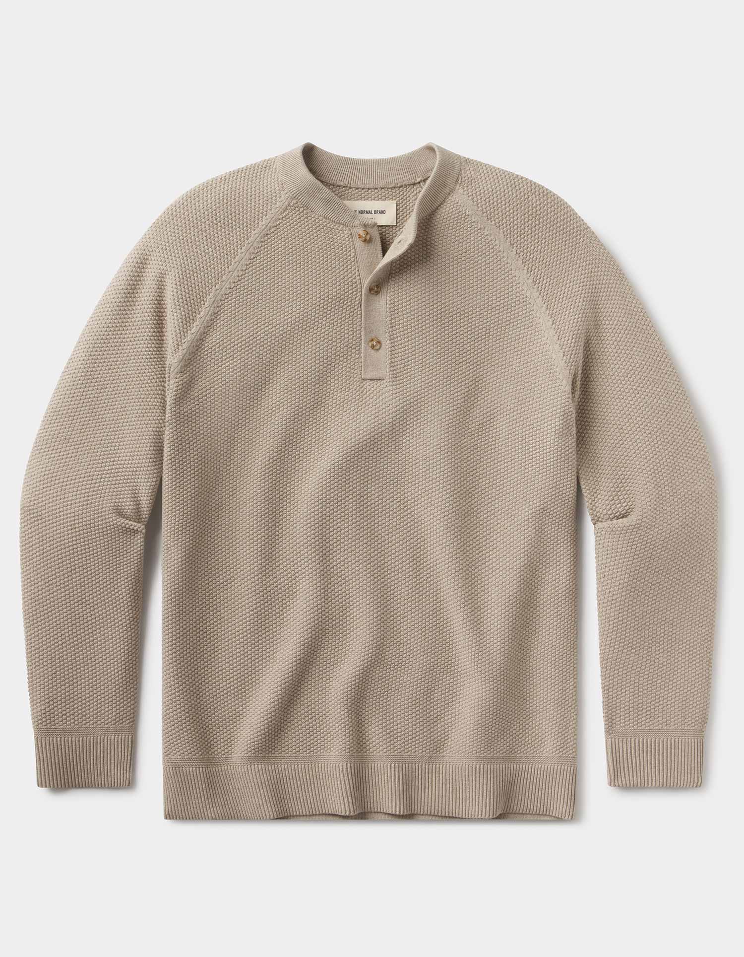 イ*ゴ様 Lame Blend Henley Neck Knit SOERTE COOLMAX® Textured Sweater Henley – The Normal Brand