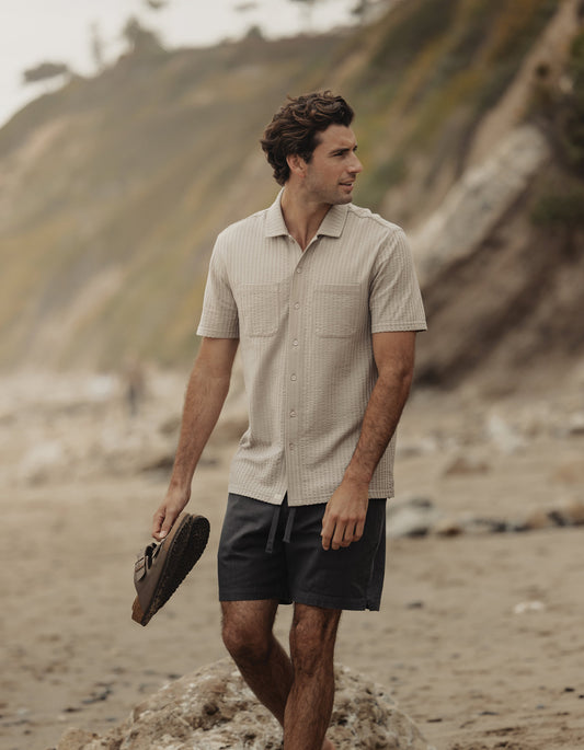 Knit Getaway Button Up in Taupe