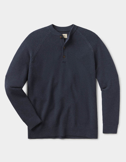 COOLMAX® Textured Sweater Henley in Waterloo