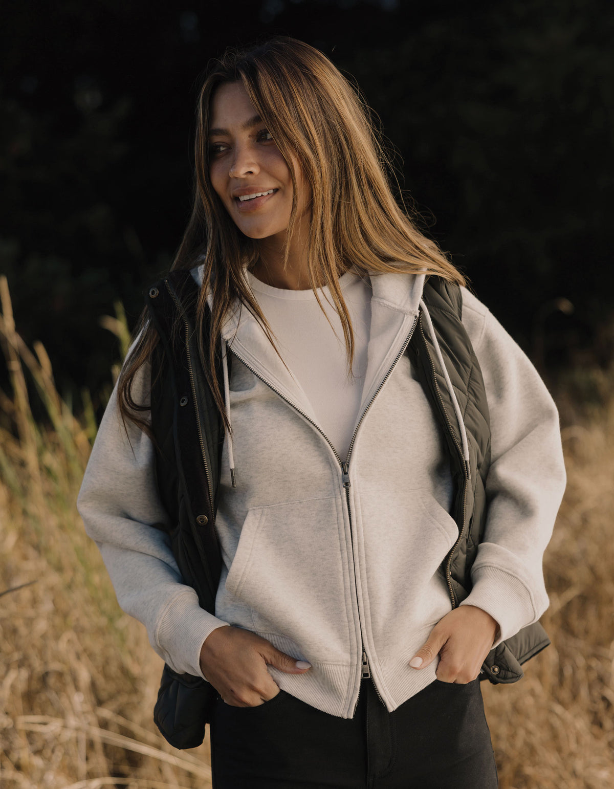 Normal Fleece Fullzip Hoodie in Stone