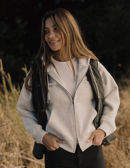 Normal Fleece Fullzip Hoodie in Stone