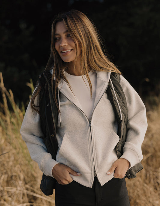Normal Fleece Fullzip Hoodie in Stone
