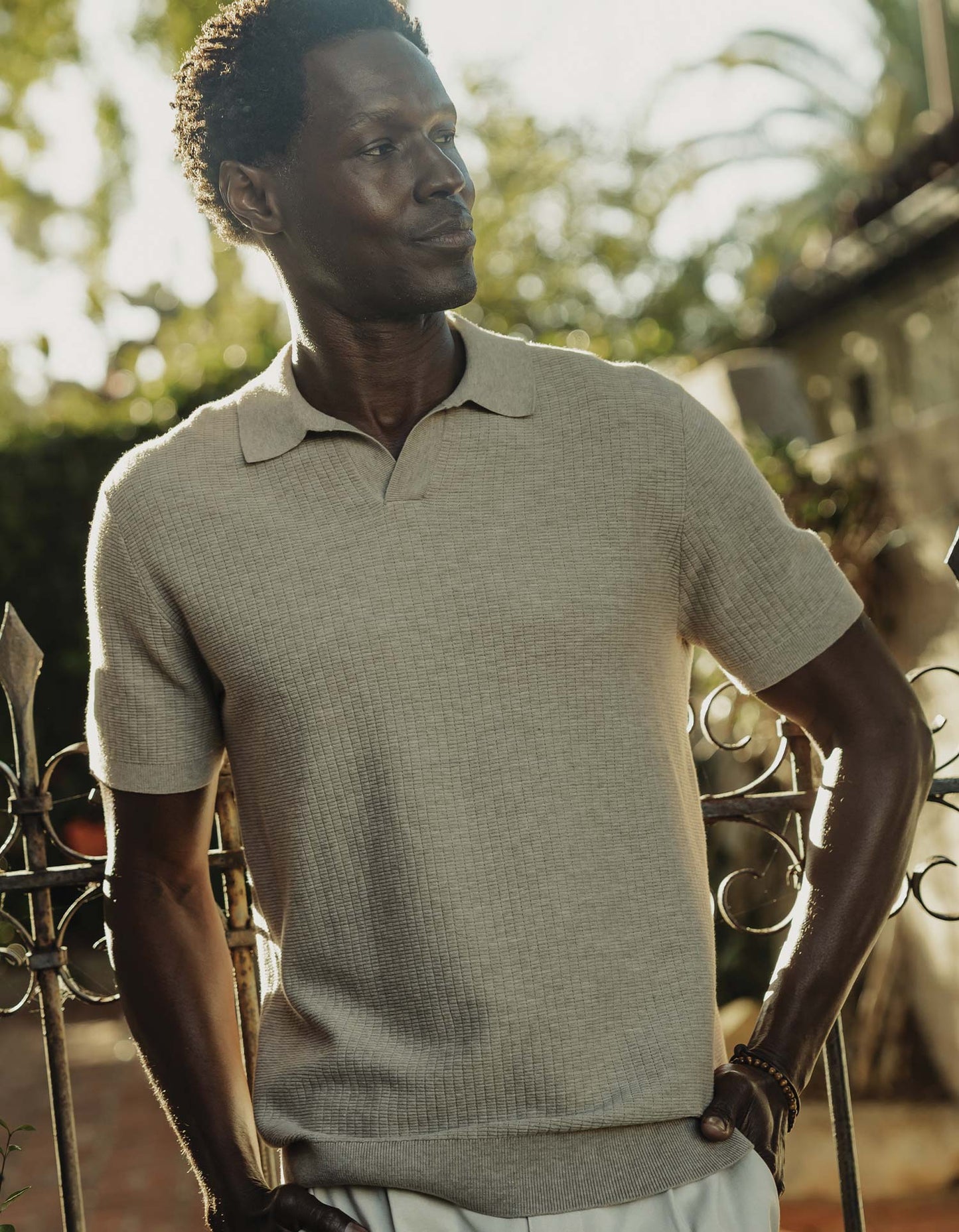 Breezeknit Polo in Flax