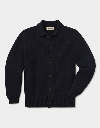 Pub Sweater Jacket in Navy / Grey Nep
