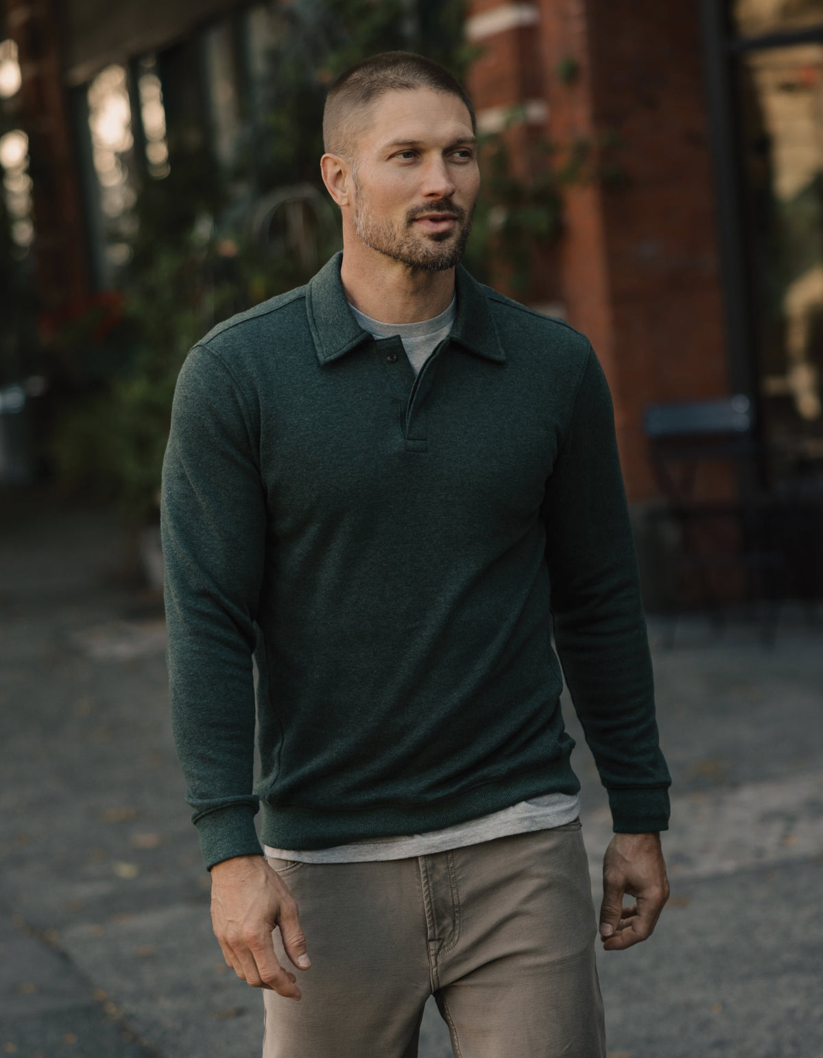 Fleece Puremeso Polo Popover in Varsity Green
