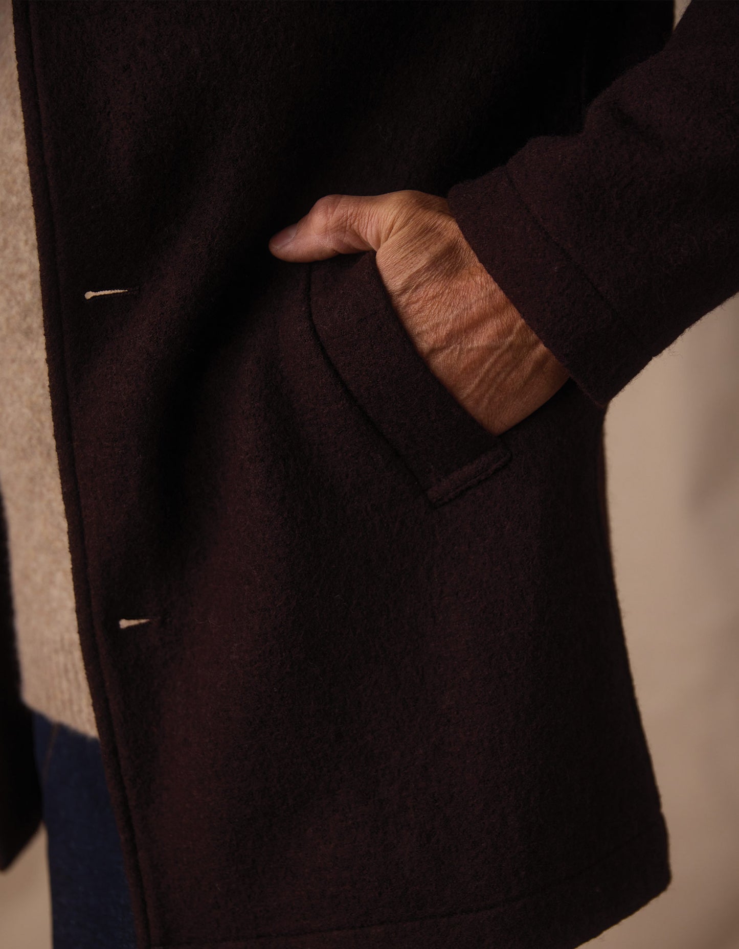 Balboa City Peacoat in Midnight Brown