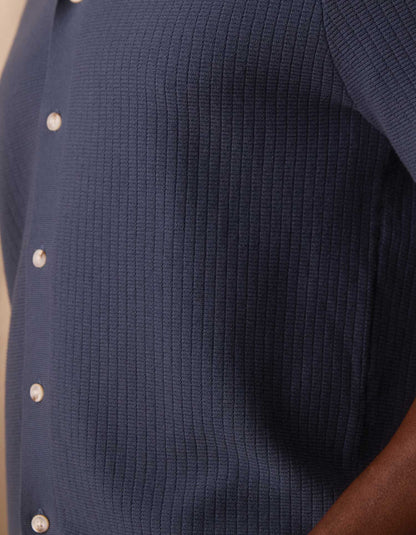 Breezeknit Button Up in Vintage Blue