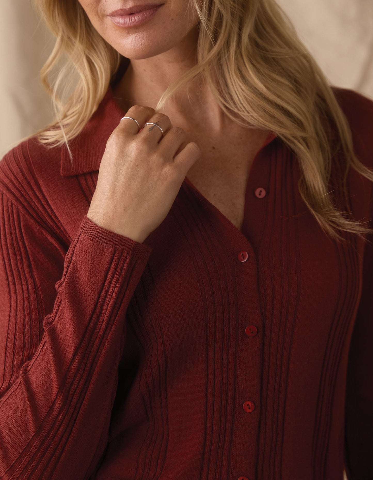 Ravello Knit Button Up in Cocoa